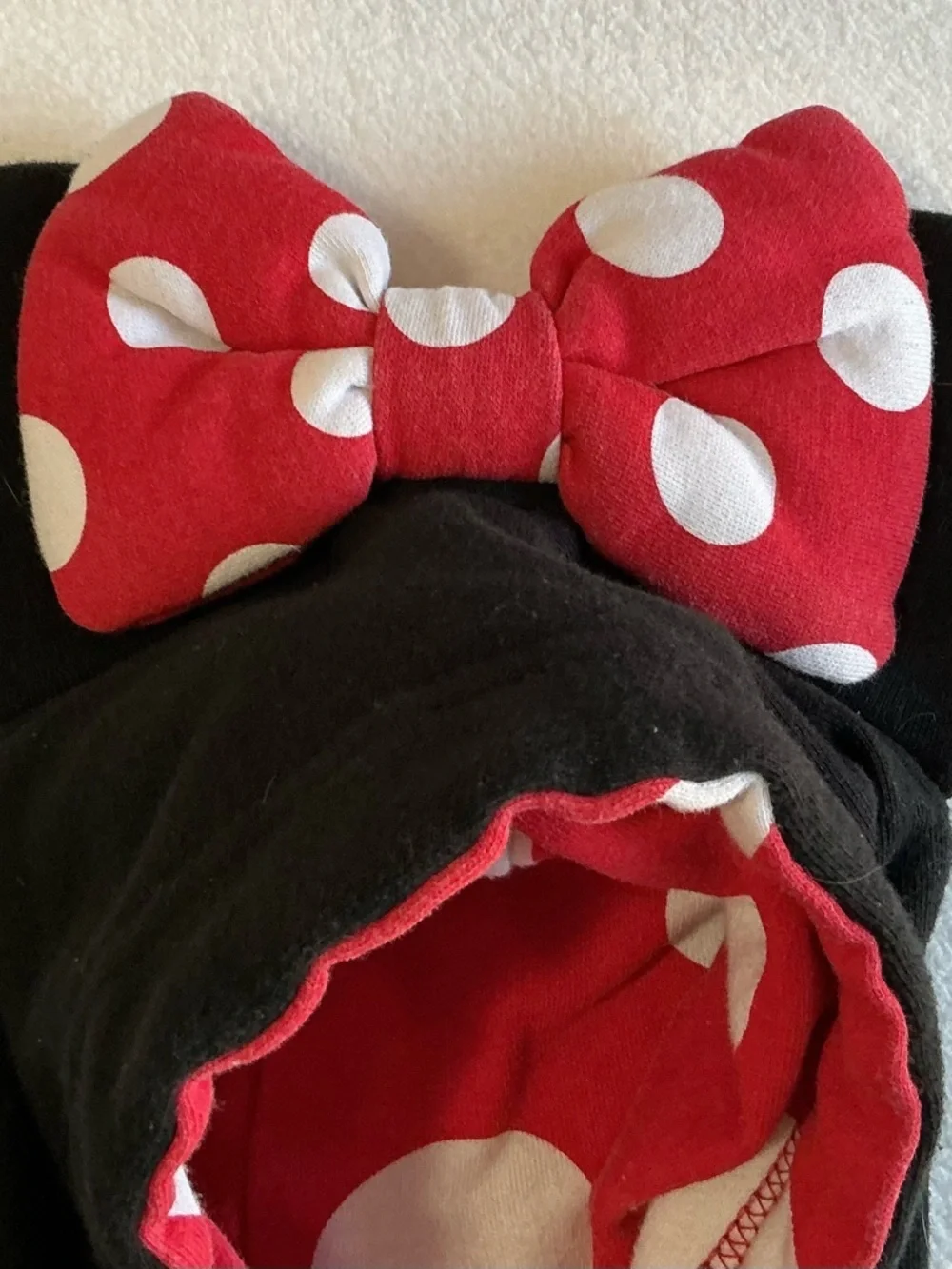 Disney Girls Minnie Mouse Black, Red & White Hooded Zip-Up